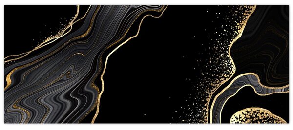 Poslikava - Črno-zlati marmor (120x50 cm)