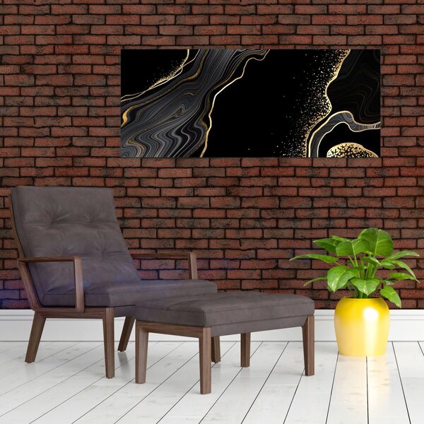 Poslikava - Črno-zlati marmor (120x50 cm)