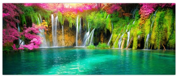 Slika - Slap, Plitvička jezera, Hrvaška (120x50 cm)
