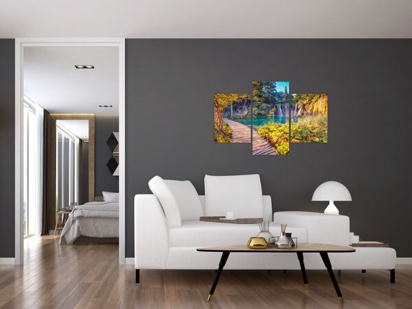 Slika - Plitvička jezera, Hrvaška (90x60 cm)