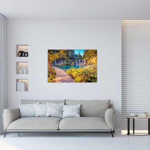 Slika - Plitvička jezera, Hrvaška (90x60 cm)