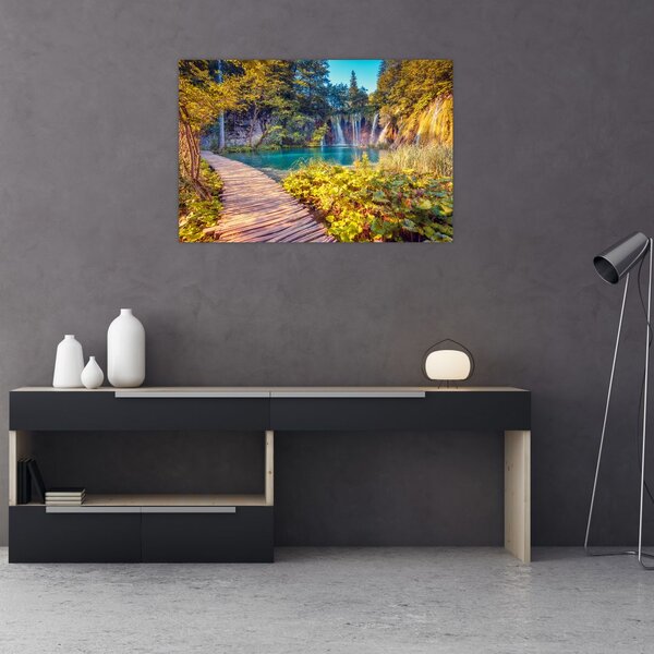 Slika - Plitvička jezera, Hrvaška (90x60 cm)