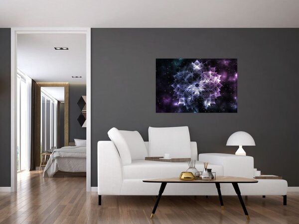 Slika - Lotusova mandala v vesolju (90x60 cm)