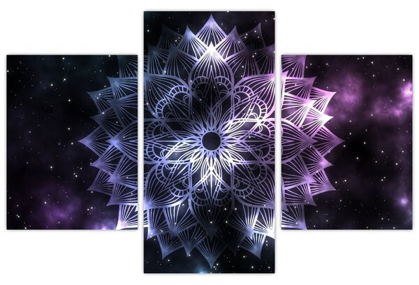 Slika - Lotusova mandala v vesolju (90x60 cm)