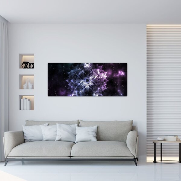 Slika - Lotusova mandala v vesolju (120x50 cm)