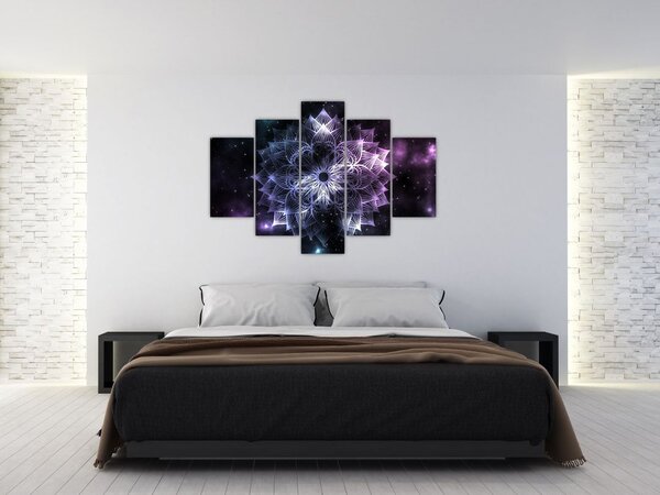 Slika - Lotusova mandala v vesolju (150x105 cm)