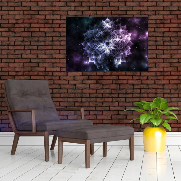 Slika - Lotusova mandala v vesolju (90x60 cm)