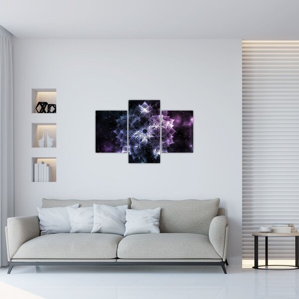 Slika - Lotusova mandala v vesolju (90x60 cm)