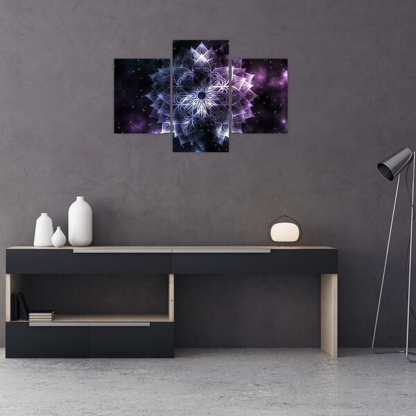 Slika - Lotusova mandala v vesolju (90x60 cm)