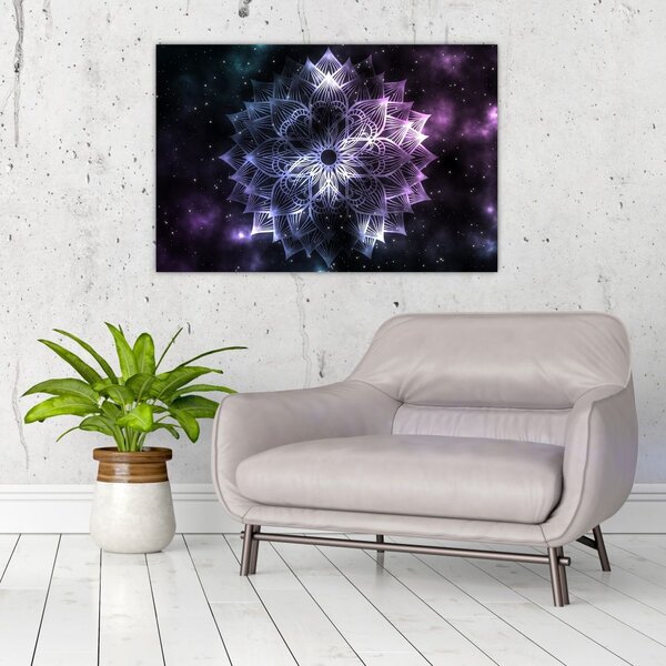 Slika - Lotusova mandala v vesolju (90x60 cm)