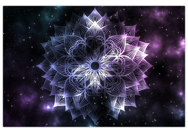 Slika - Lotusova mandala v vesolju (90x60 cm)
