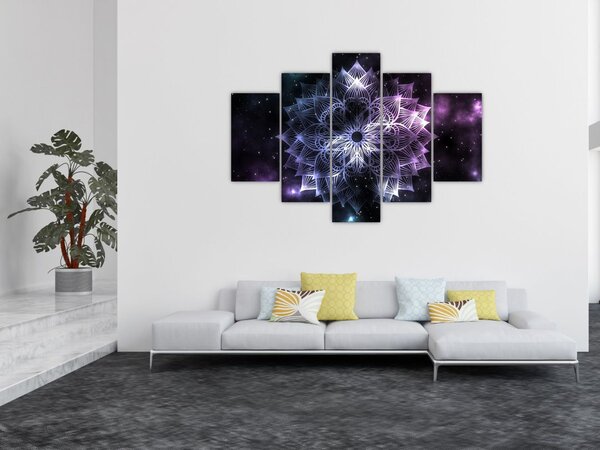 Slika - Lotusova mandala v vesolju (150x105 cm)