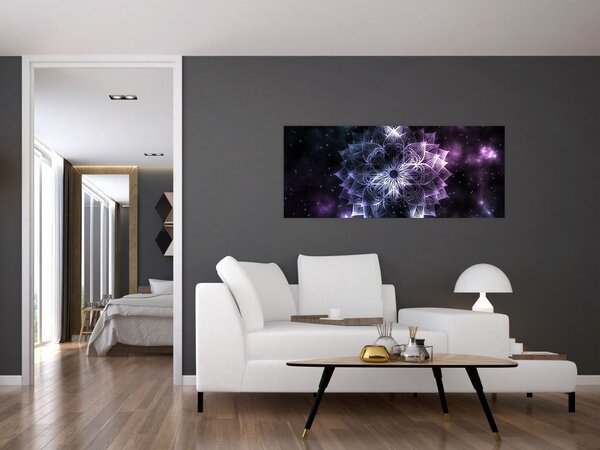 Slika - Lotusova mandala v vesolju (120x50 cm)