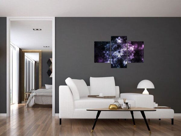 Slika - Lotusova mandala v vesolju (90x60 cm)