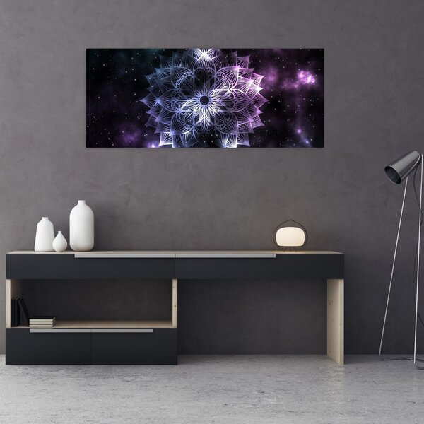 Slika - Lotusova mandala v vesolju (120x50 cm)