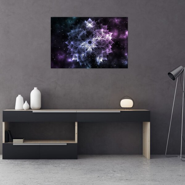Slika - Lotusova mandala v vesolju (90x60 cm)