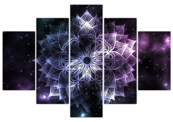 Slika - Lotusova mandala v vesolju (150x105 cm)