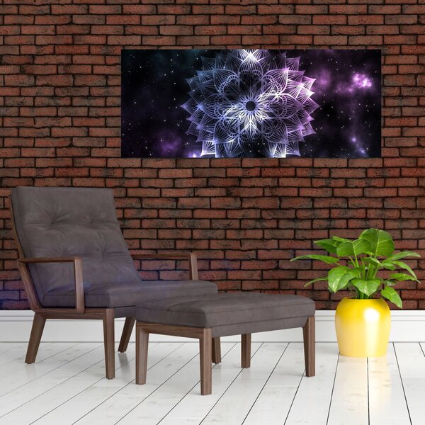 Slika - Lotusova mandala v vesolju (120x50 cm)