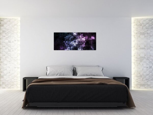 Slika - Lotusova mandala v vesolju (120x50 cm)