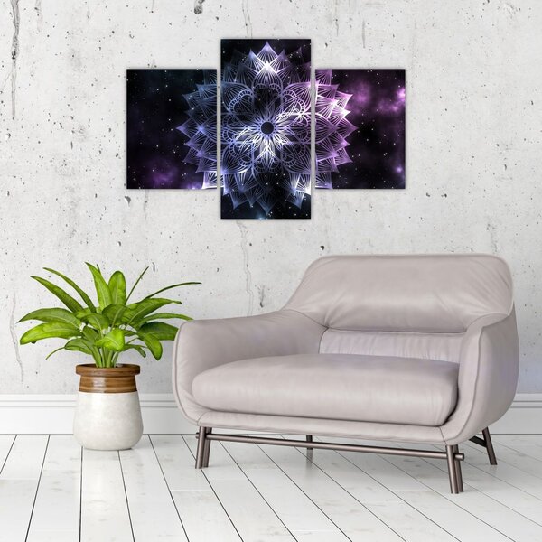 Slika - Lotusova mandala v vesolju (90x60 cm)