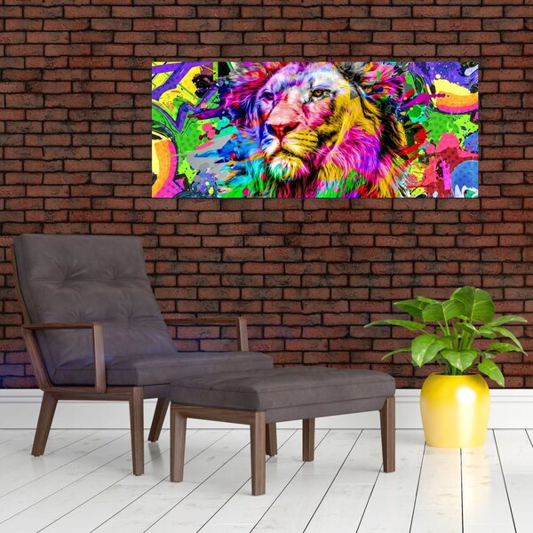 Slika - 3D podoba leva (120x50 cm)