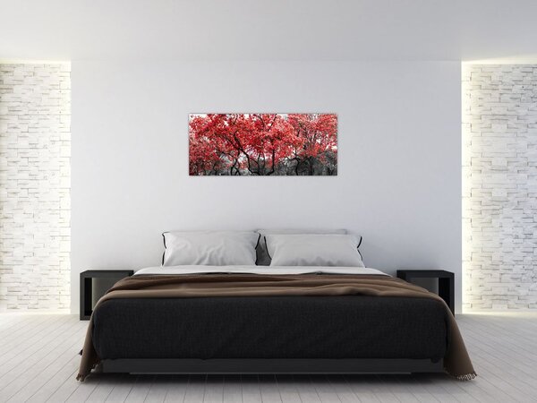 Slika - Rdeča drevesa, Central Park, New York (120x50 cm)