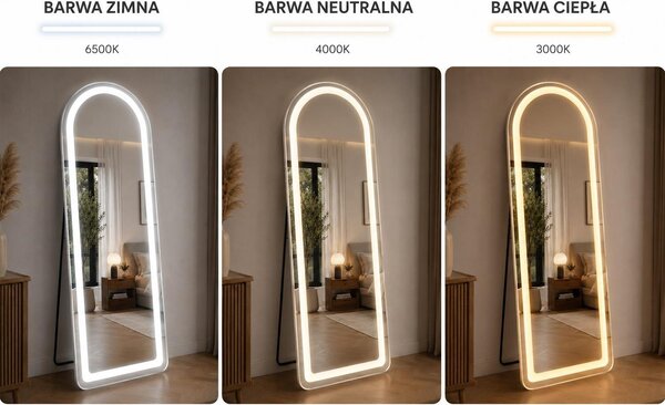 LED samostojeće ogledalo - Roundy elegant 160x50cm