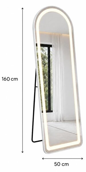 LED samostojeće ogledalo - Roundy elegant 160x50cm