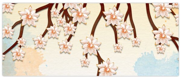 Slika - Rože na vejah, pisane (120x50 cm)