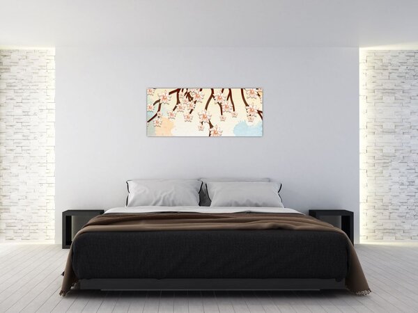 Slika - Rože na vejah, pisane (120x50 cm)