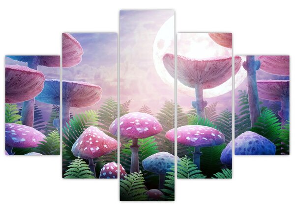 Slika - Gobe ob polni luni, grafika (150x105 cm)