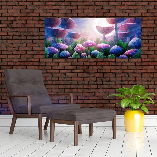 Slika - Gobe ob polni luni, grafika (120x50 cm)