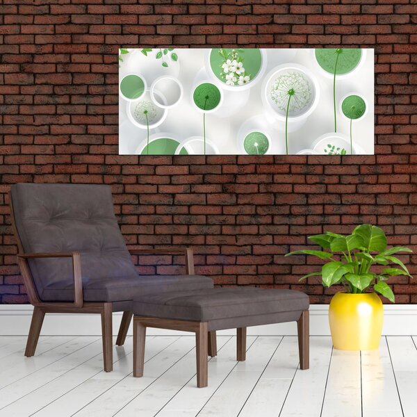 Slika - Rože v krogih (120x50 cm)