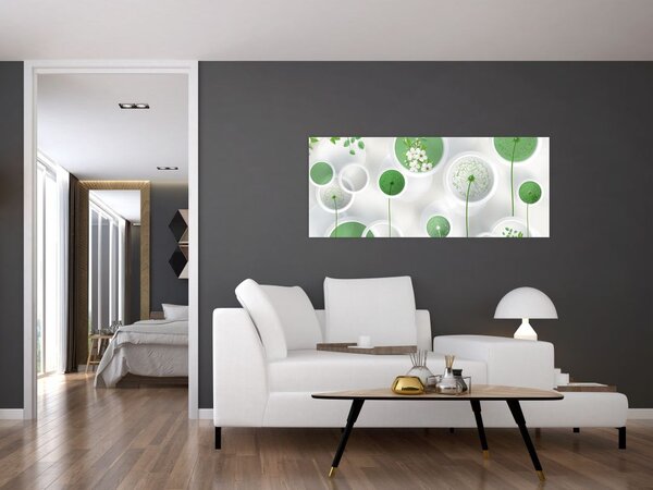 Slika - Rože v krogih (120x50 cm)