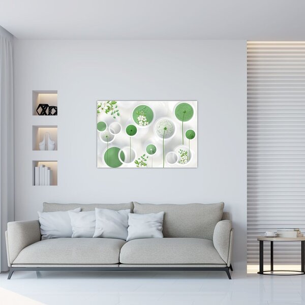 Slika - Rože v krogih (90x60 cm)