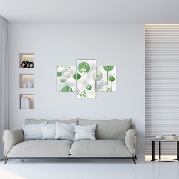 Slika - Rože v krogih (90x60 cm)