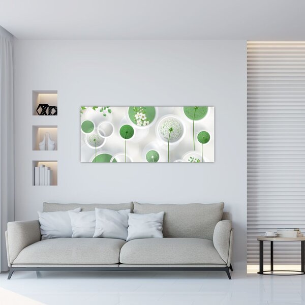 Slika - Rože v krogih (120x50 cm)