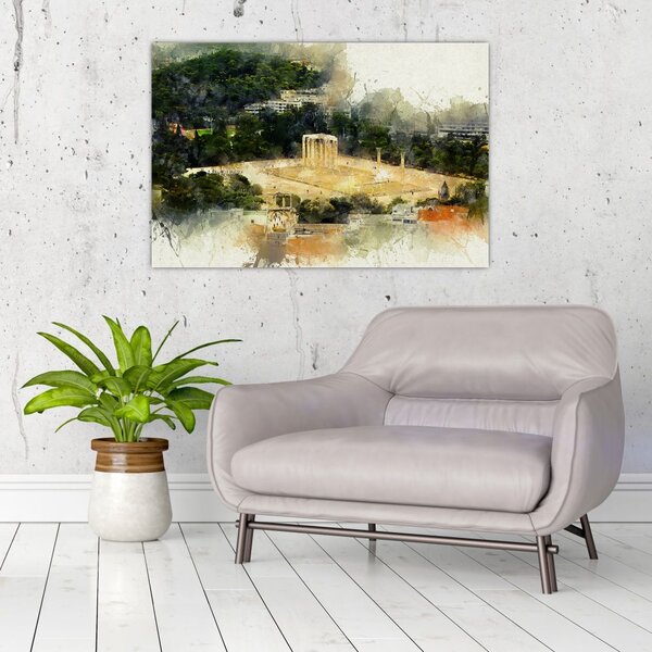 Slika - Zeusov tempelj, Atene, Grčija (90x60 cm)