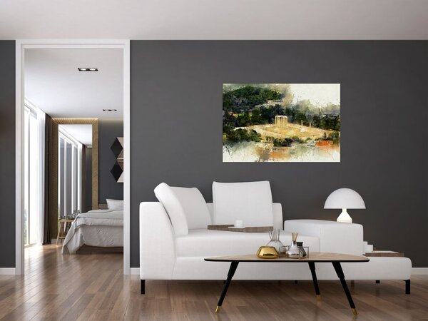 Slika - Zeusov tempelj, Atene, Grčija (90x60 cm)