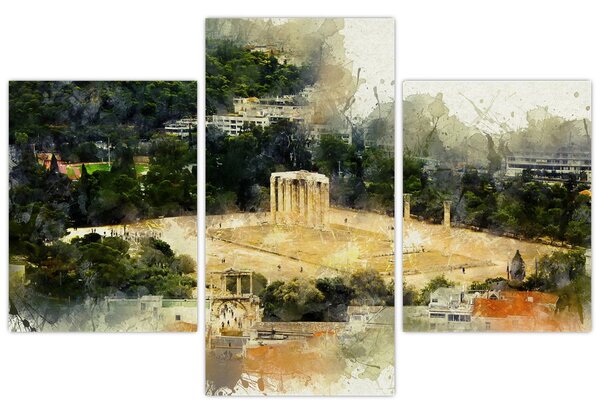 Slika - Zeusov tempelj, Atene, Grčija (90x60 cm)