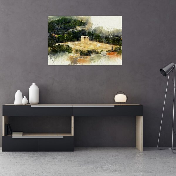 Slika - Zeusov tempelj, Atene, Grčija (90x60 cm)