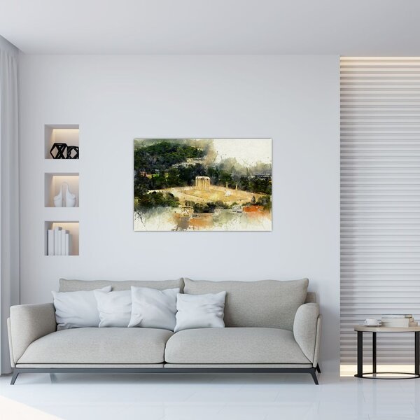 Slika - Zeusov tempelj, Atene, Grčija (90x60 cm)