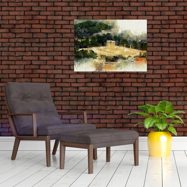 Slika - Zeusov tempelj, Atene, Grčija (70x50 cm)