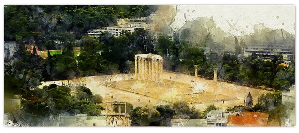Slika - Zeusov tempelj, Atene, Grčija (120x50 cm)
