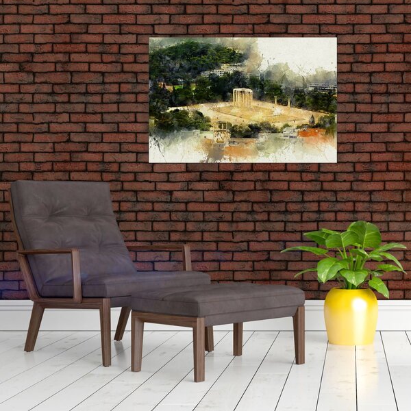Slika - Zeusov tempelj, Atene, Grčija (90x60 cm)