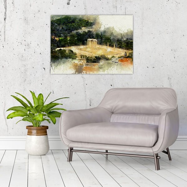 Slika - Zeusov tempelj, Atene, Grčija (70x50 cm)