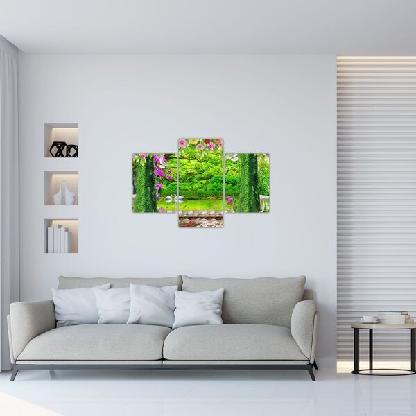 Slika - Čarobni vrt z labodi (90x60 cm)