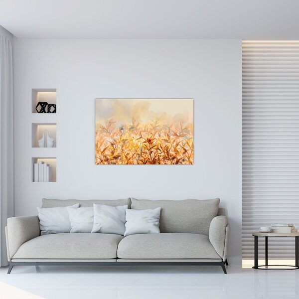 Slika - Listje v jesenskih barvah, oljna slika (90x60 cm)