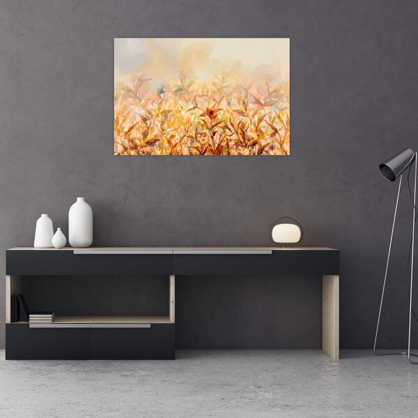 Slika - Listje v jesenskih barvah, oljna slika (90x60 cm)