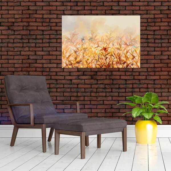 Slika - Listje v jesenskih barvah, oljna slika (90x60 cm)